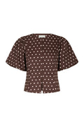 Anela Dot Blouse - Brown