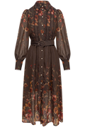 Yasromantica Ls Long Dress - Show - Chicory Coffee Romantica Aop