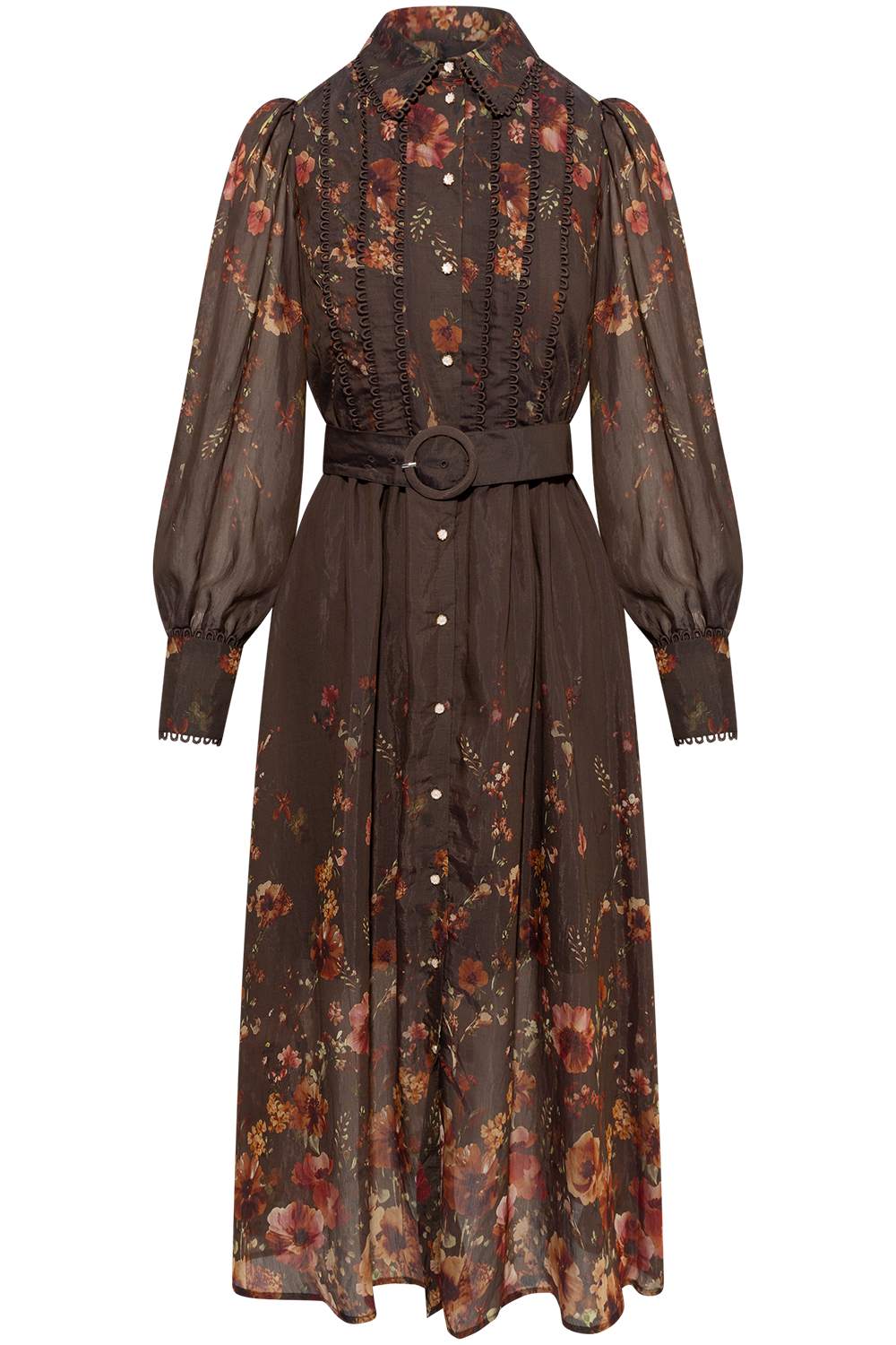 Yasromantica Ls Long Dress - Show - Chicory Coffee Romantica Aop