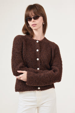 Yasplyra Ls Knit Cardigan - Coffee Bean