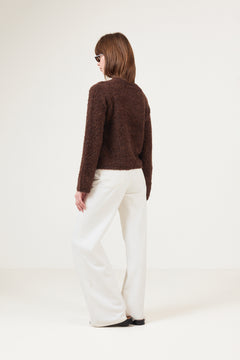 Yasplyra Ls Knit Cardigan - Coffee Bean