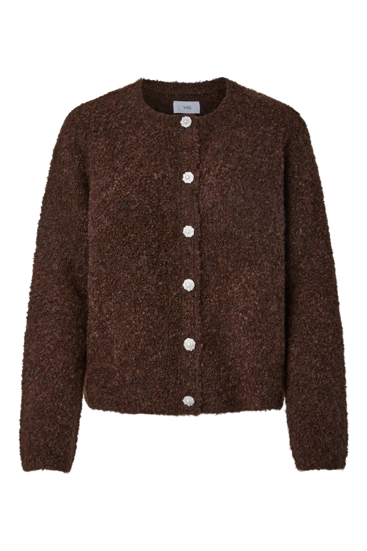 Yasplyra Ls Knit Cardigan - Coffee Bean