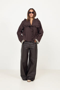 Yaselsia Ls Short Trenchcoat - Coffee Bean