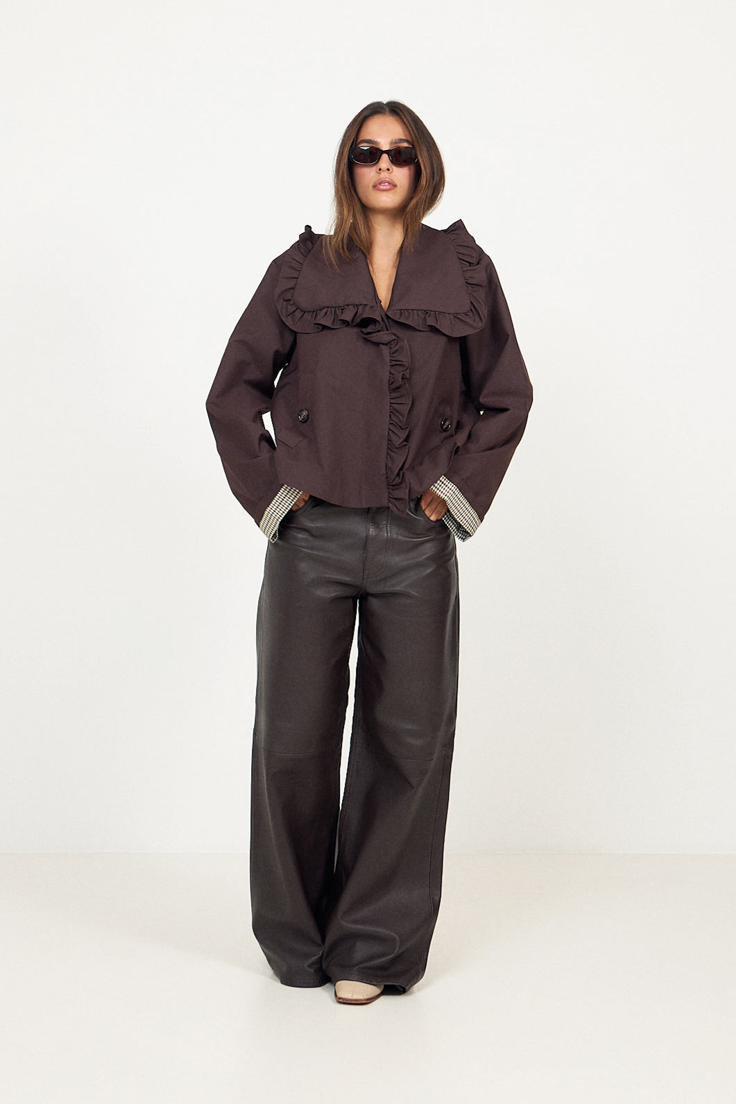 Yaselsia Ls Short Trenchcoat - Coffee Bean