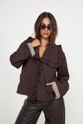 Yaselsia Ls Short Trenchcoat - Coffee Bean
