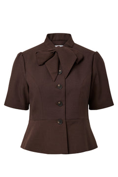 Yasriu 2/4 Scarf Blazer S. - Coffee Bean Melange