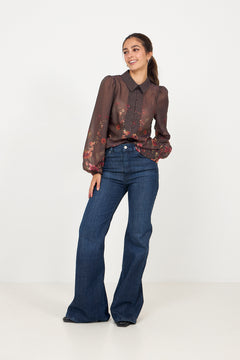 Yasromantica Ls Shirt - D2d - Chicory Coffee Romantica Print