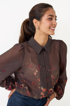 Yasromantica Ls Shirt - D2d - Chicory Coffee Romantica Print
