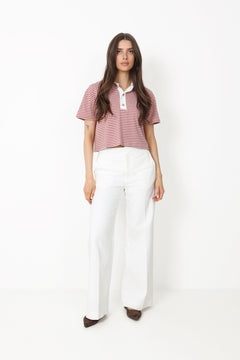 Olga Mini Stripe Tee - Pink