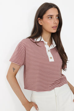 Olga Mini Stripe Tee - Pink
