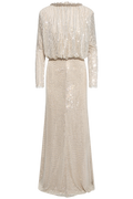 Champagne Rhinestone Embellished Maxi Dress - Champagne