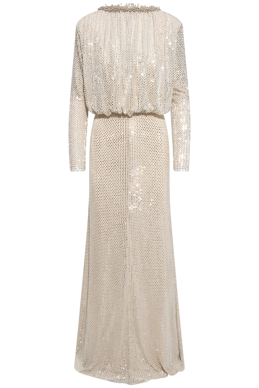 Champagne Rhinestone Embellished Maxi Dress - Champagne