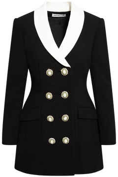 Black Tailored Blazer Mini Dress - Black
