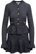 Navy Textured Knit Mini Dress - Navy