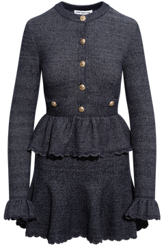 Navy Textured Knit Mini Dress - Navy