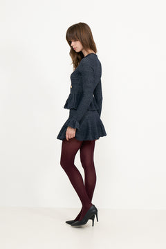 Navy Textured Knit Mini Dress - Navy