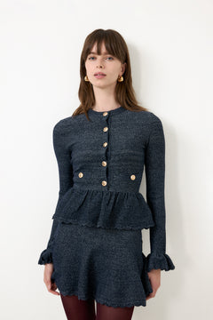 Navy Textured Knit Mini Dress - Navy