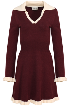 Marie Knitted Dress - Burgundy