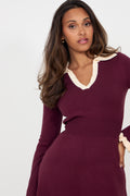 Marie Knitted Dress - Burgundy