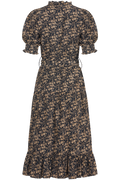 Grete Cord Midi Dress - Navy Flower