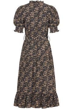 Grete Cord Midi Dress - Navy Flower