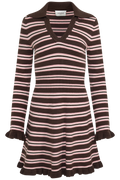 Marie Knitted Stripe Dress - Brown/Light Pink