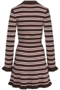 Marie Knitted Stripe Dress - Brown/Light Pink