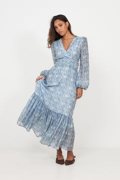 Lana Print Maxi Dress - Blue