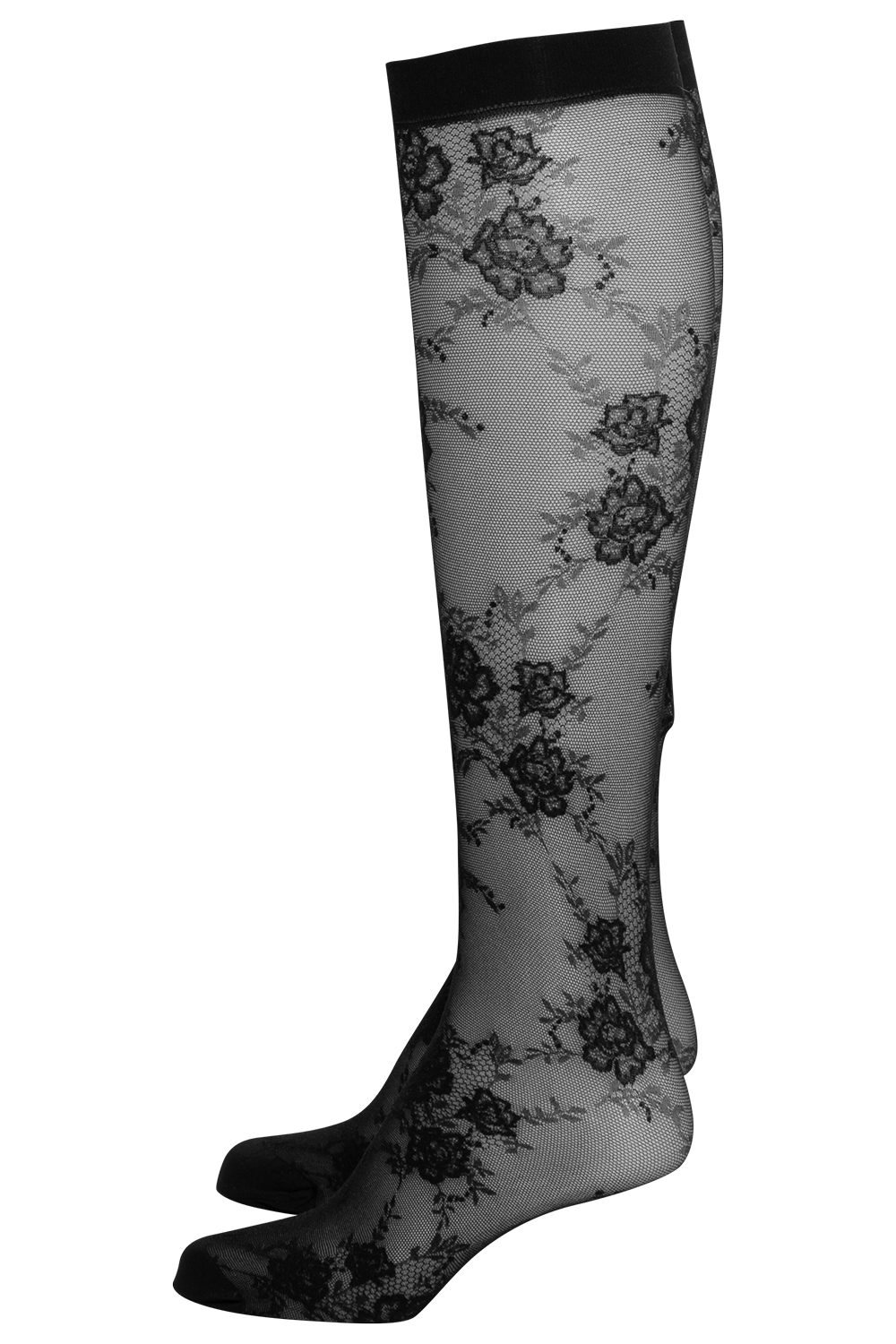 Pure Lace Knee-High 20 - Black