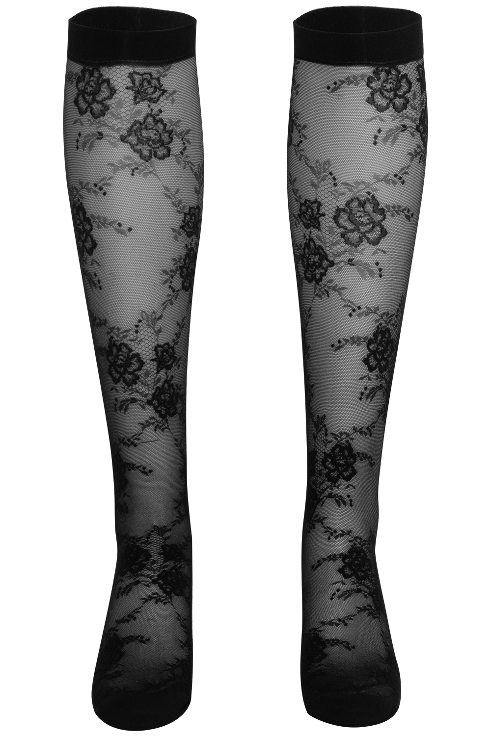 Pure Lace Knee-High 20 - Black