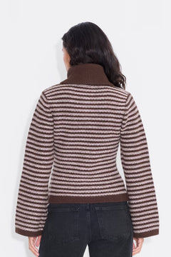 Lilla Stripe Cardigan - Brown Mix