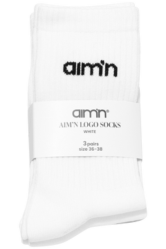 Aim'n Logo Socks 3pack - White