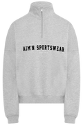 Varsity Sweat Half Zip - Grey Melange