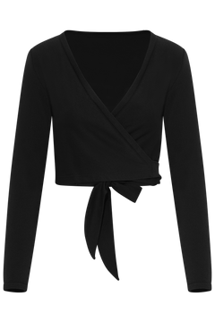 Shape Seamless Wrap Long Sleeve - Black