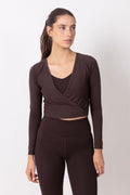 Shape Seamless Wrap Long Sleeve - Chocolate