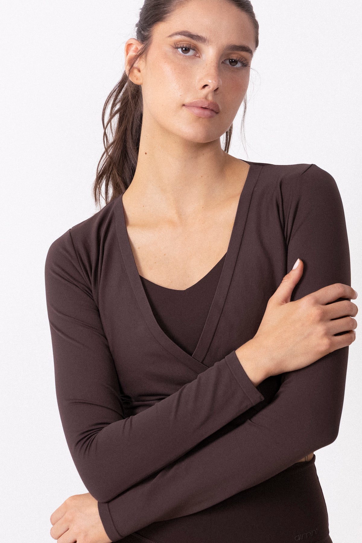 Shape Seamless Wrap Long Sleeve - Chocolate