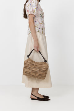 Day Creased Straw Bag S - Starfish Beige