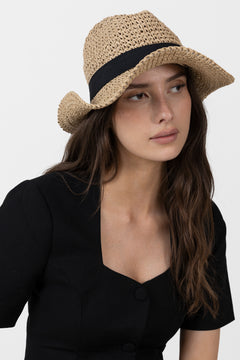 Day Raffia Crochet Hat - Starfish Beige