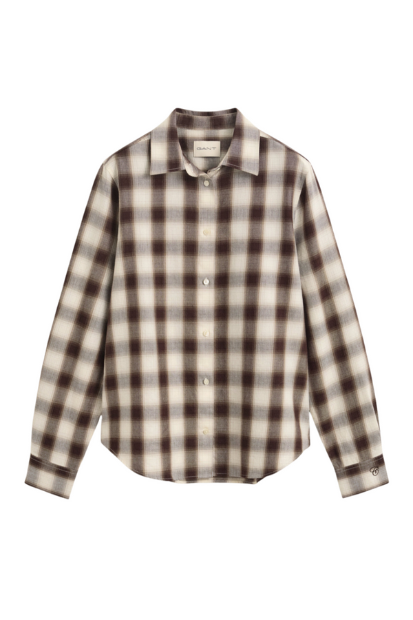 Reg Checked Flannel Shirt - Deep Brown