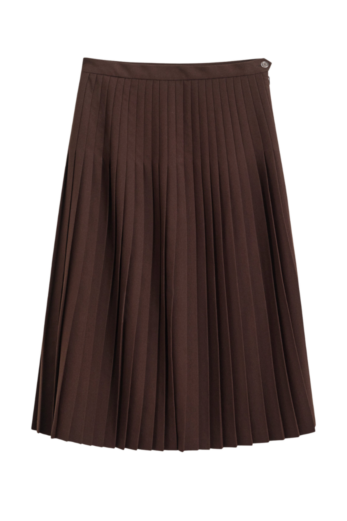 Pleated Midi Skirt - Deep Brown