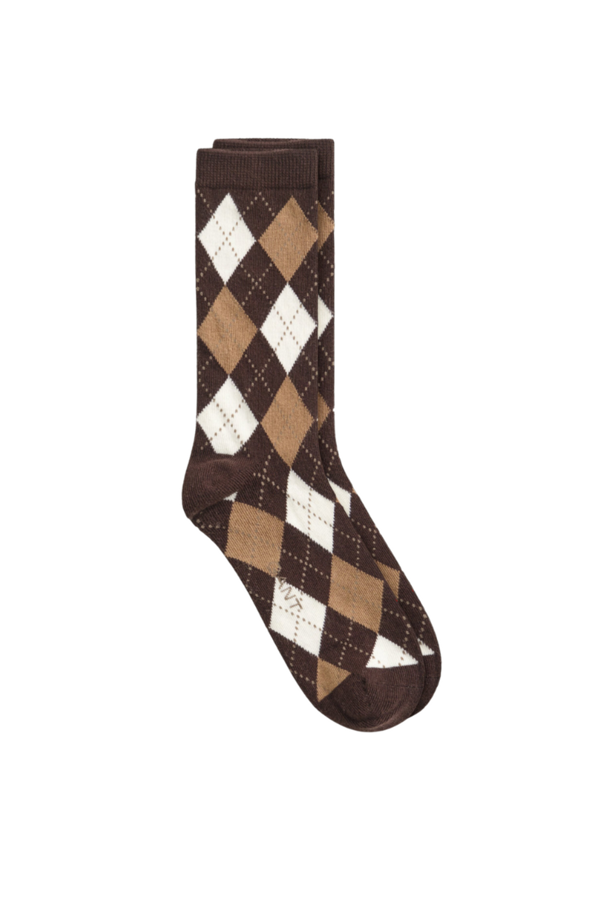 Argyle Check Socks - Deep Brown