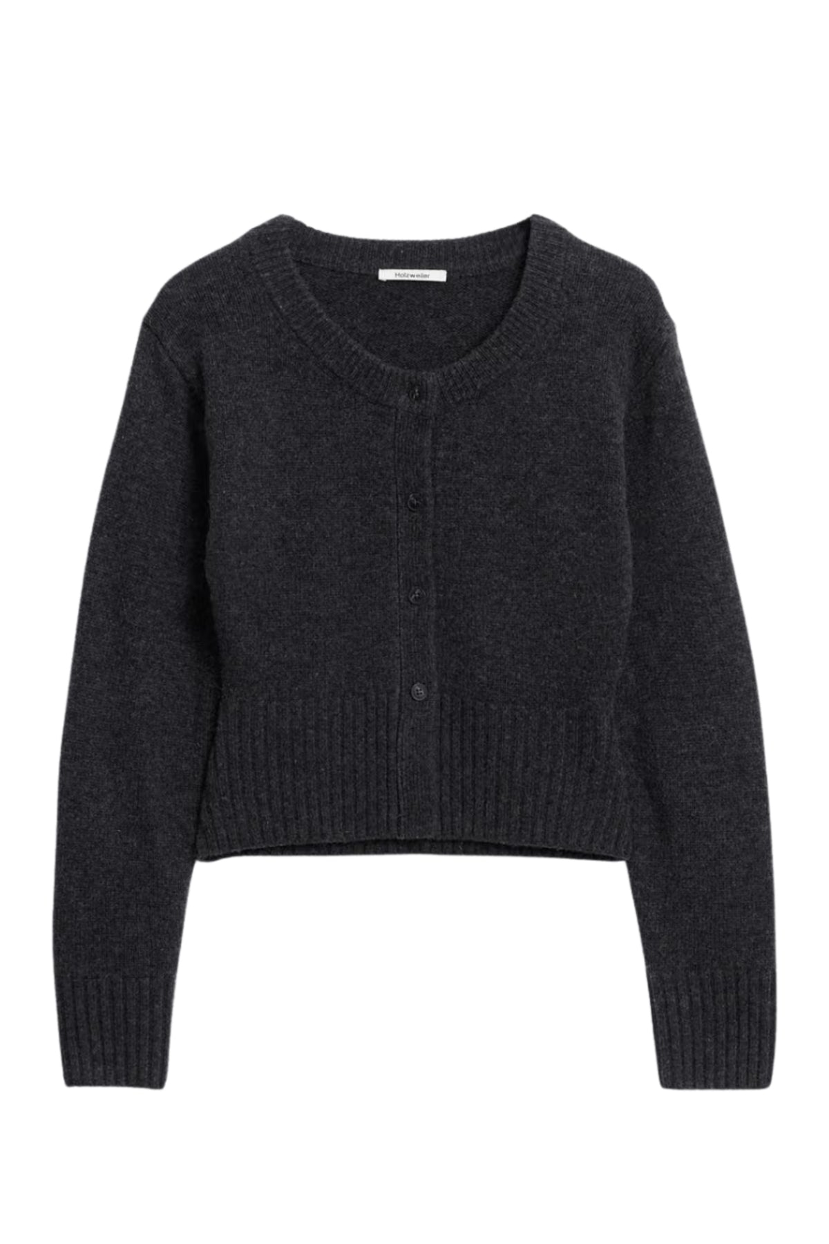 Julia Cropped Cardigan - Dk. Grey