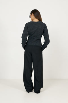 Julia Cropped Cardigan - Dk. Grey
