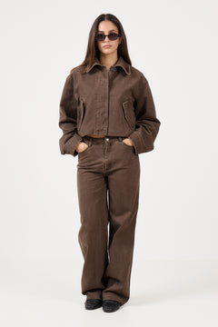 Ann Wide Trousers - Brown