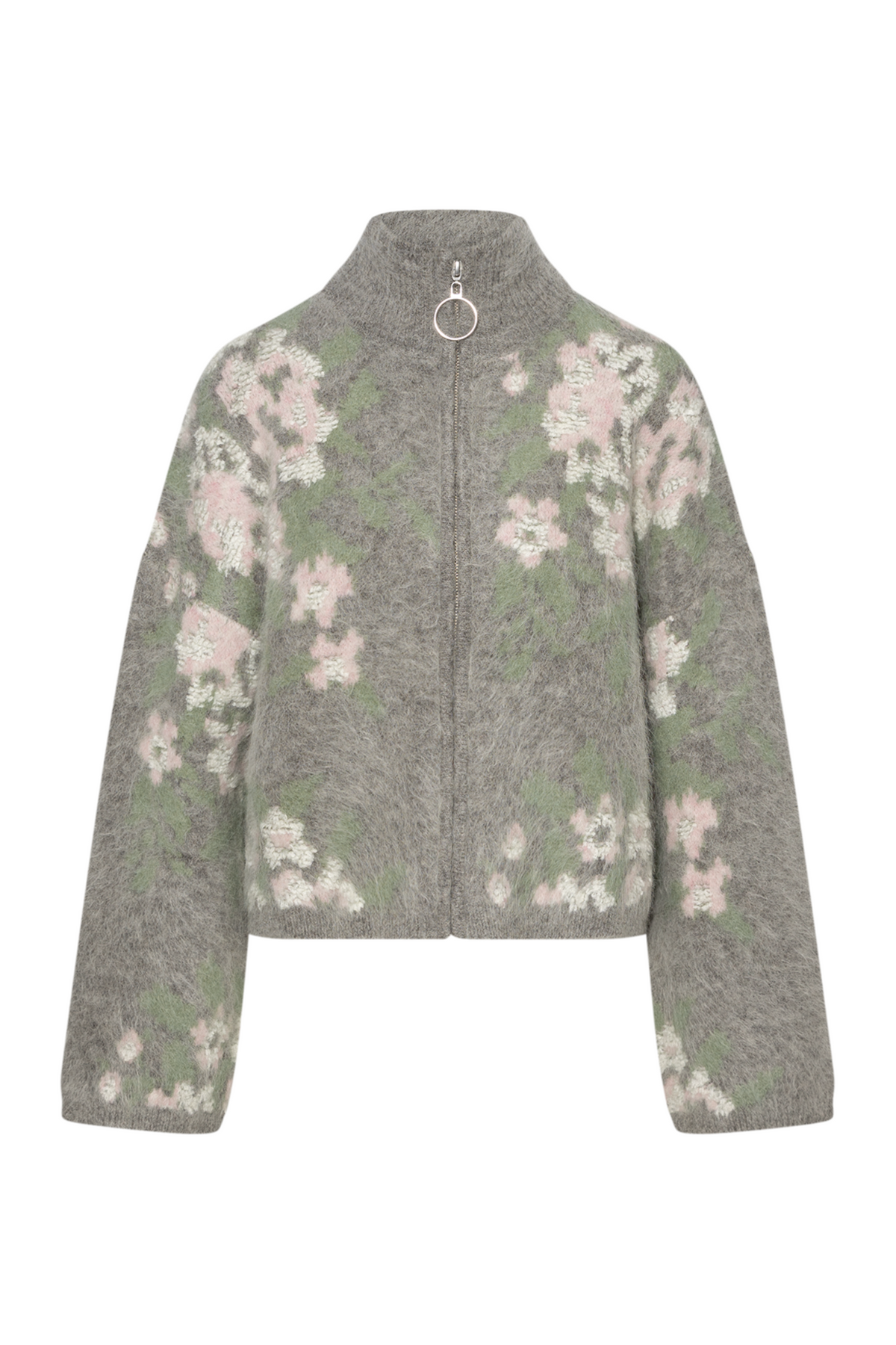 Tine Floral Cardigan - Grey Mix