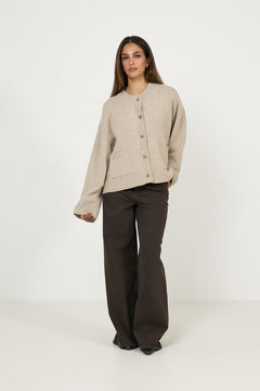 Julia Wide Cardigan - Ecru Mix