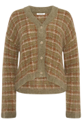 Kate Check Cardigan - Green Mix