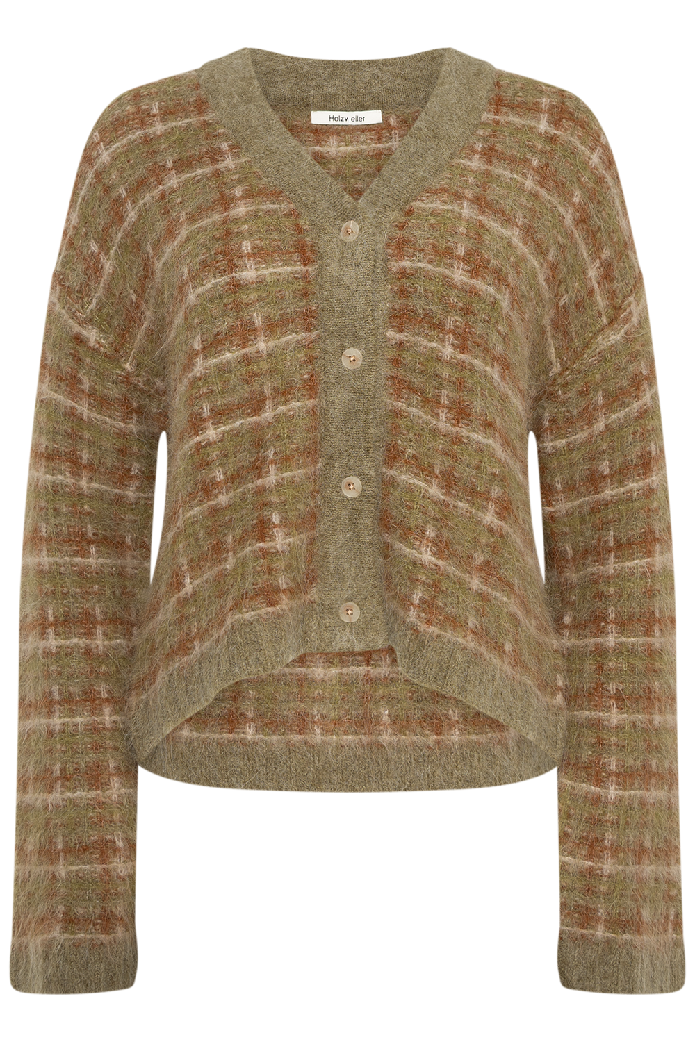 Kate Check Cardigan - Green Mix