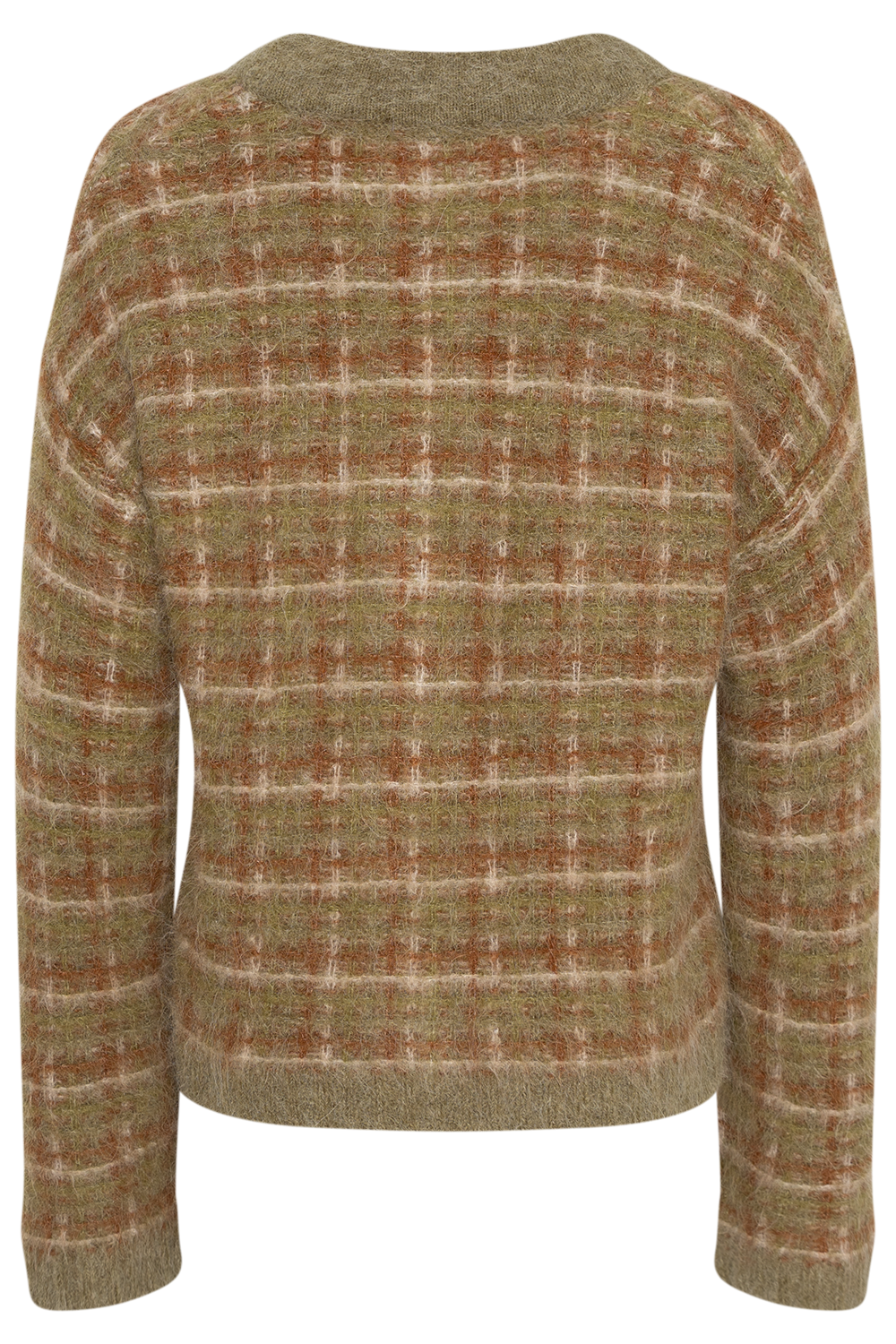 Kate Check Cardigan - Green Mix