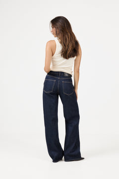 Linden Wide Jeans - Dk. Blue